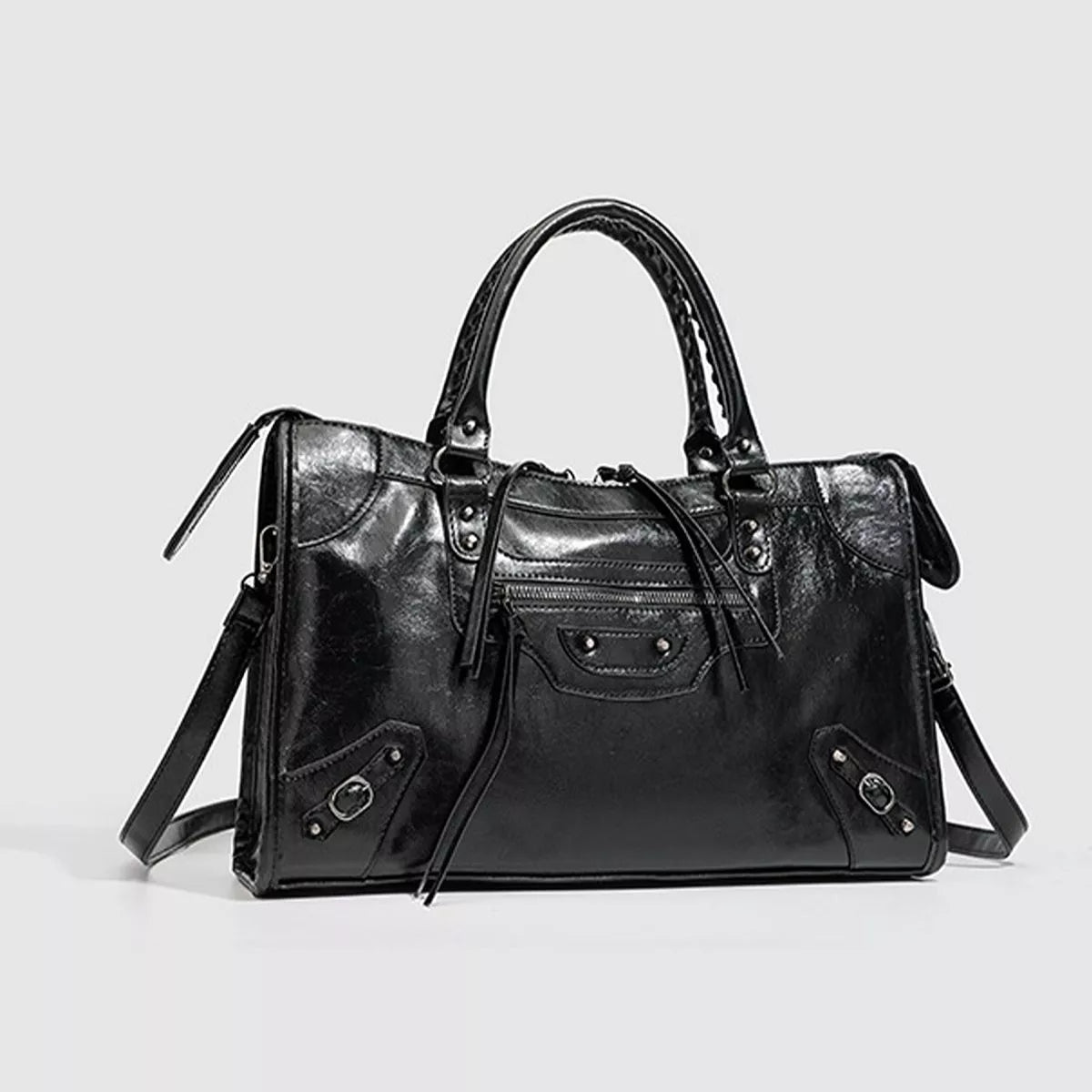 PU Leather Handbag with Top Handle