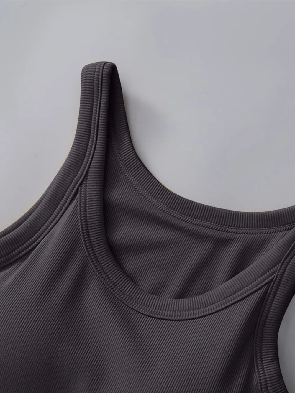 Round Neck Tank with Bra - Lilixa.store