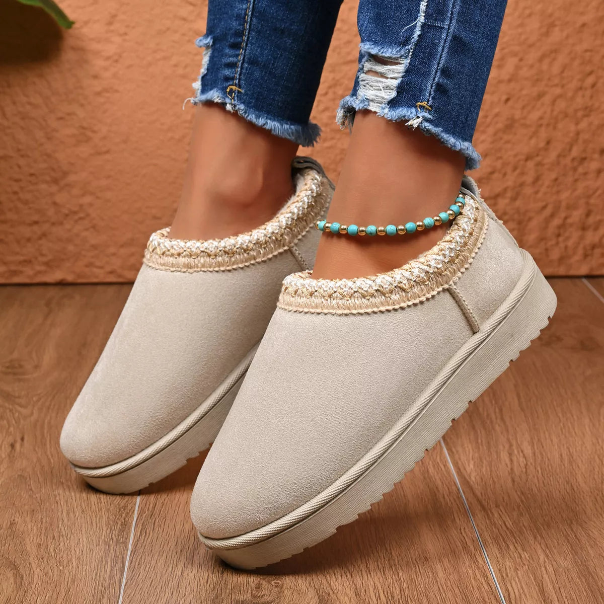 Round Toe Platform Ankle Boots