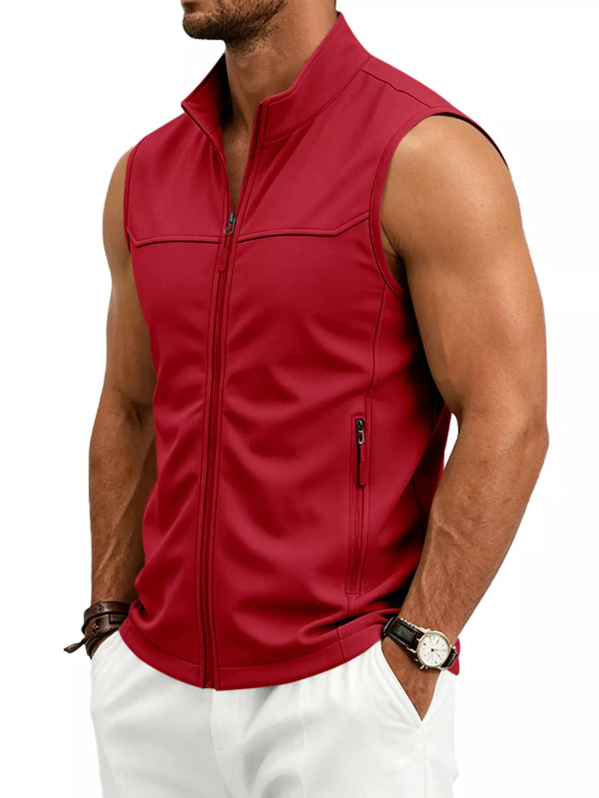Men's Plus Size Zip Up Vest - Lilixa.store