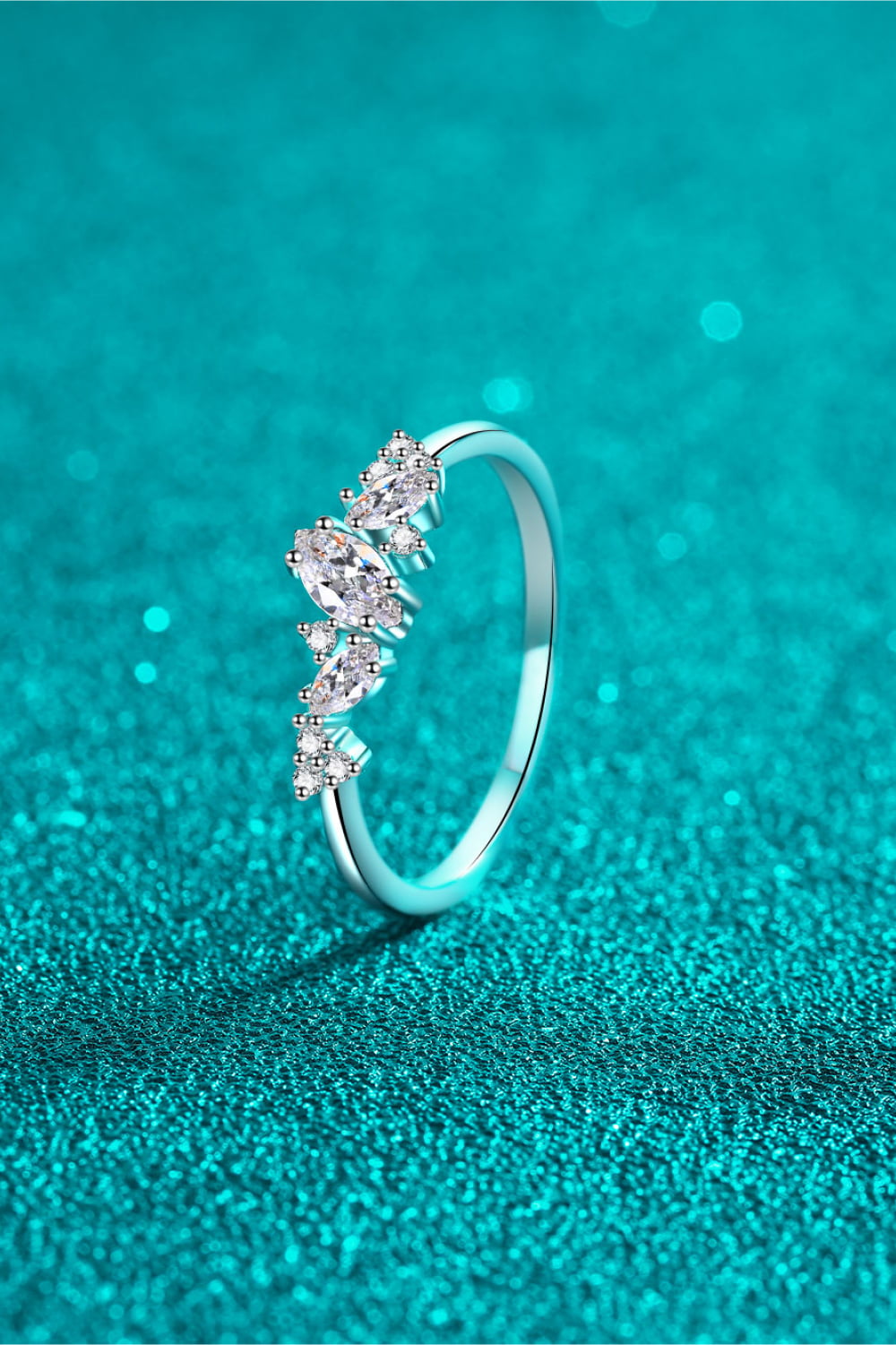 Adored Moissanite Rhodium-Plated Ring - Lilixa.store