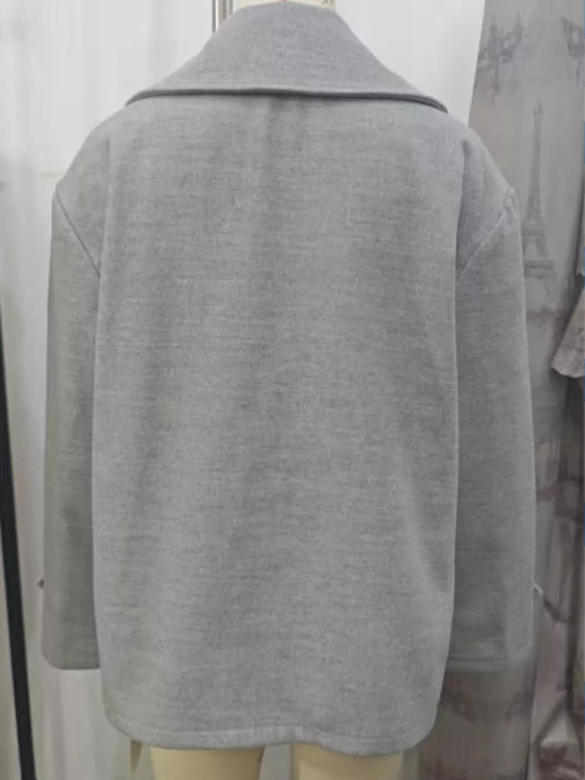 Double-Breasted Wool Blend Casual Jacket, view 8