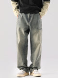 Men's Vintage Wash Relaxed Fit Jeans - Lilixa.store