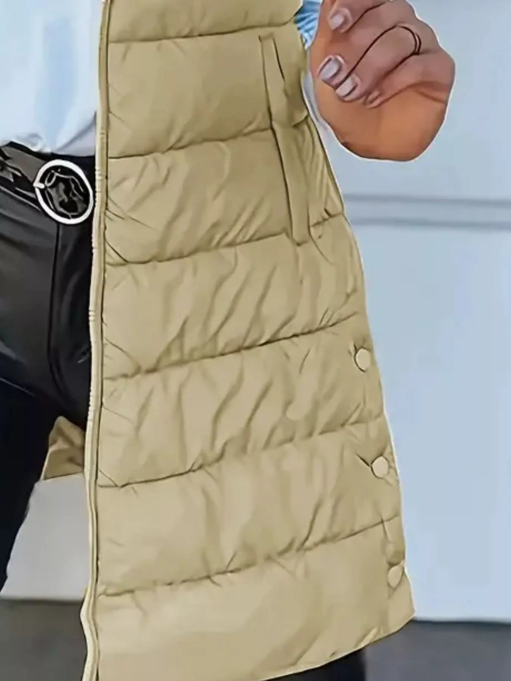 Zip Up Longline Hooded Puffer Vest Coat - Lilixa.store