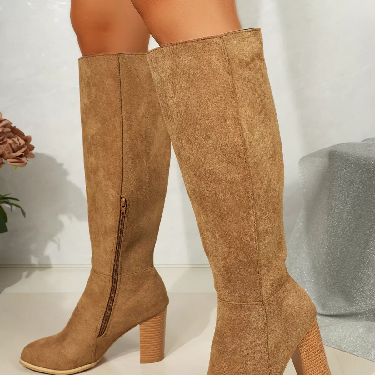 Point Toe Block Heels Boots - Lilixa.store