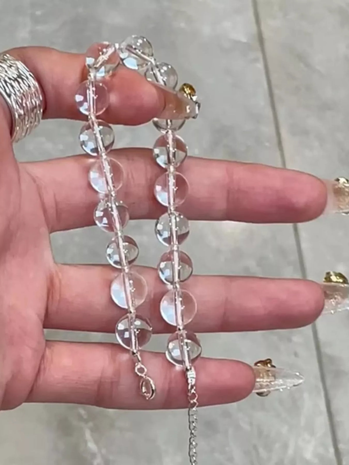 925 Sterling Silver Crystal Bead Bracelet - Lilixa.store