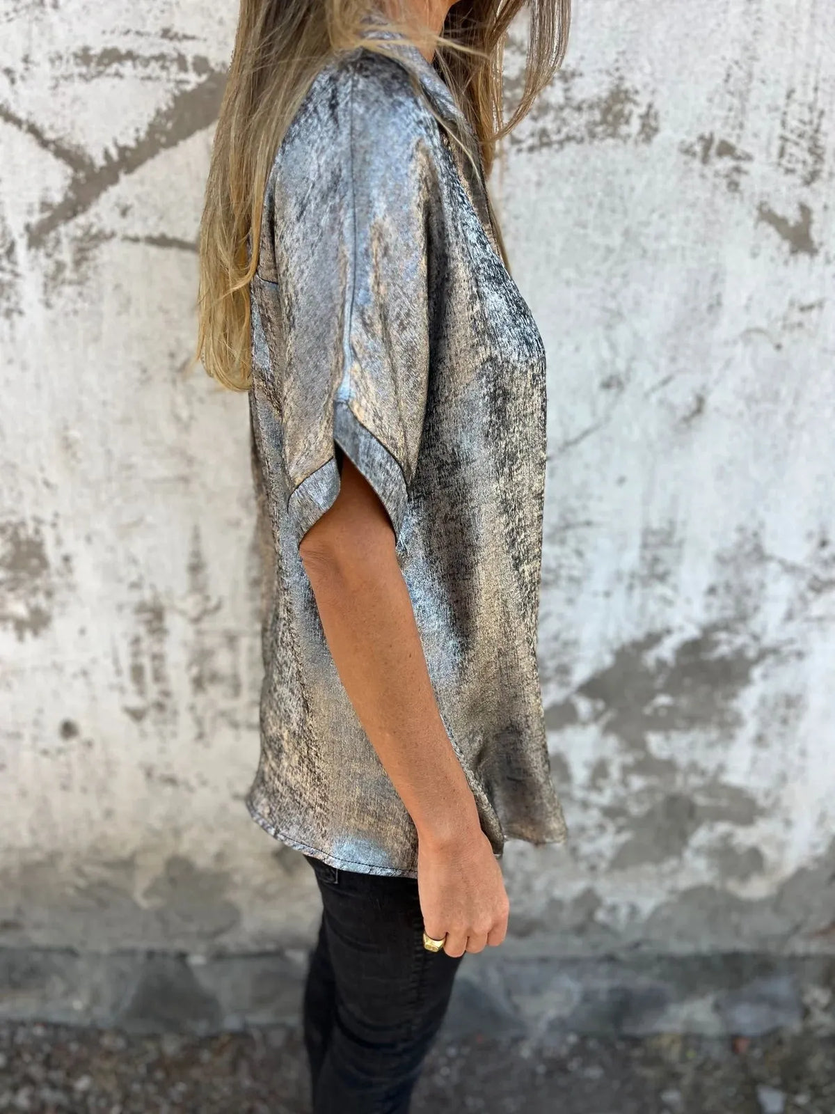 Full Size Collared Neck Short Sleeve Shirt Plus Size - Lilixa.store