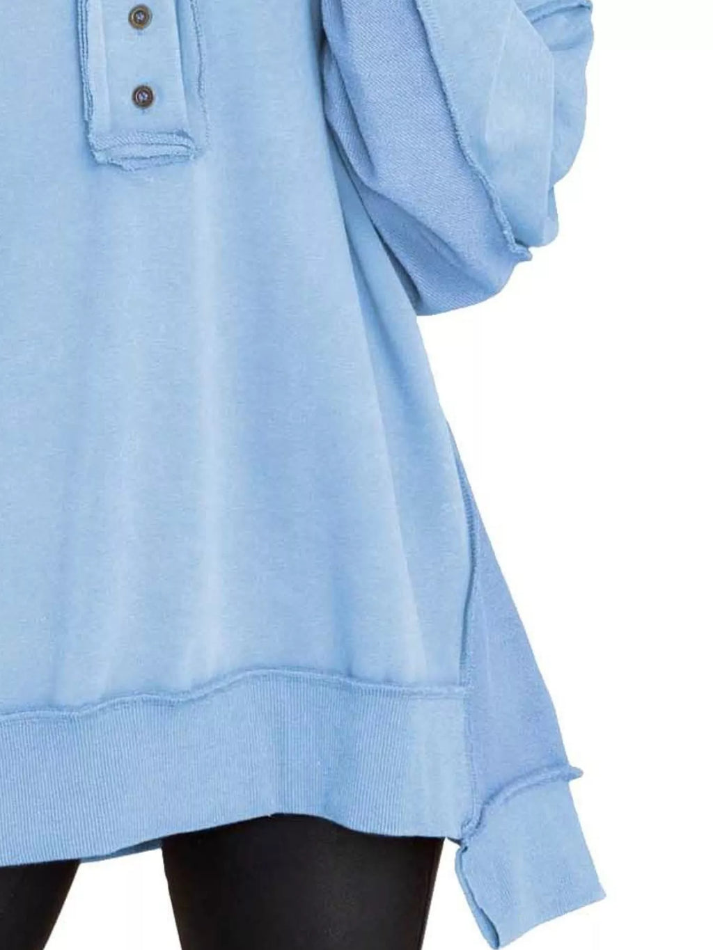 Half Snap Long Sleeve Sweatshirt - Lilixa.store