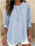 Casual Striped Long Sleeve Blouse - Lilixa.store