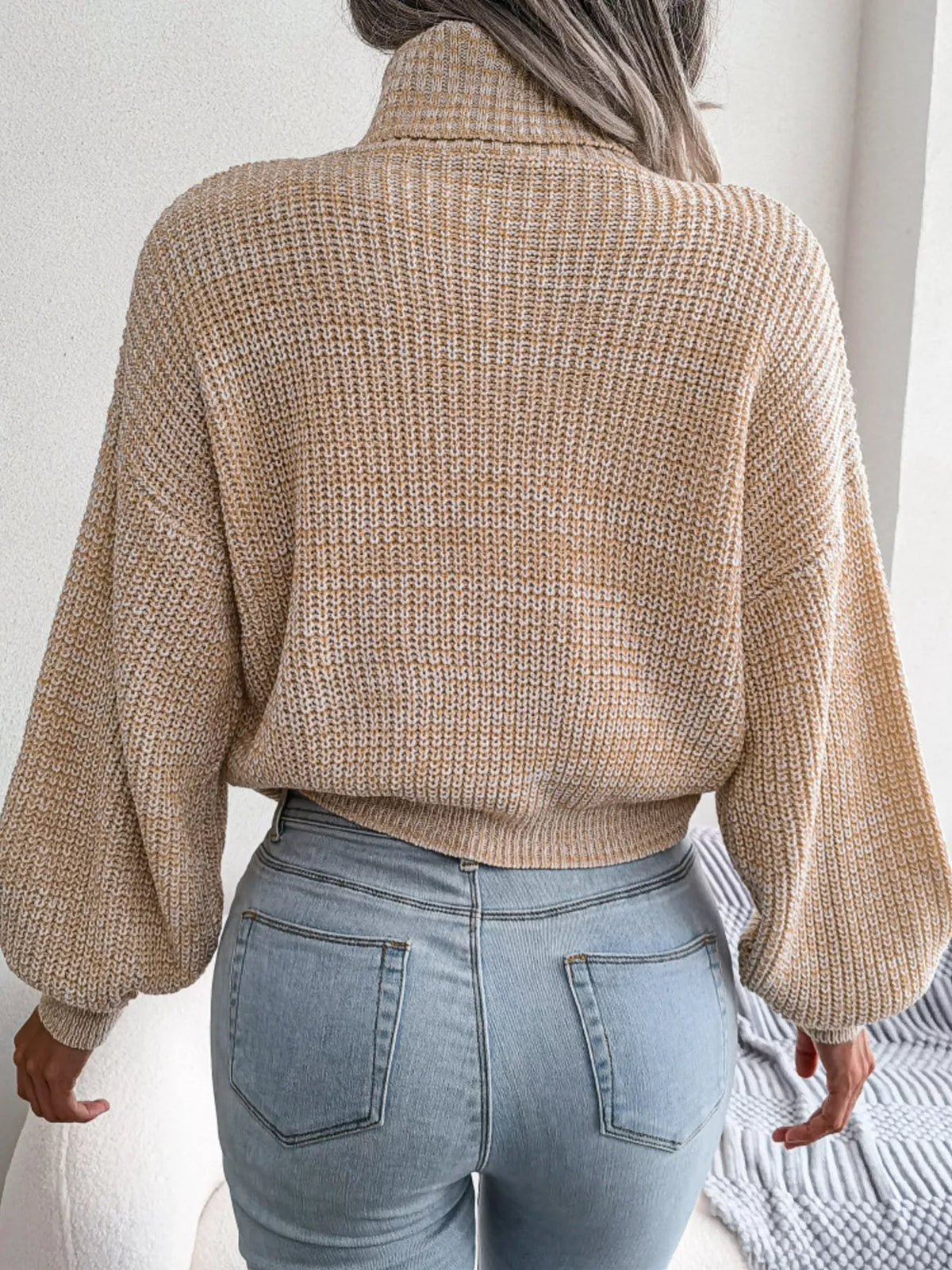 Turtleneck Dropped Shoulder Sweater