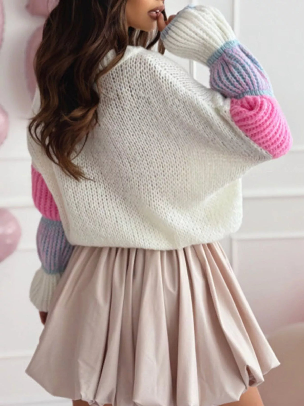 Color Block Round Neck Sweater - Lilixa.store