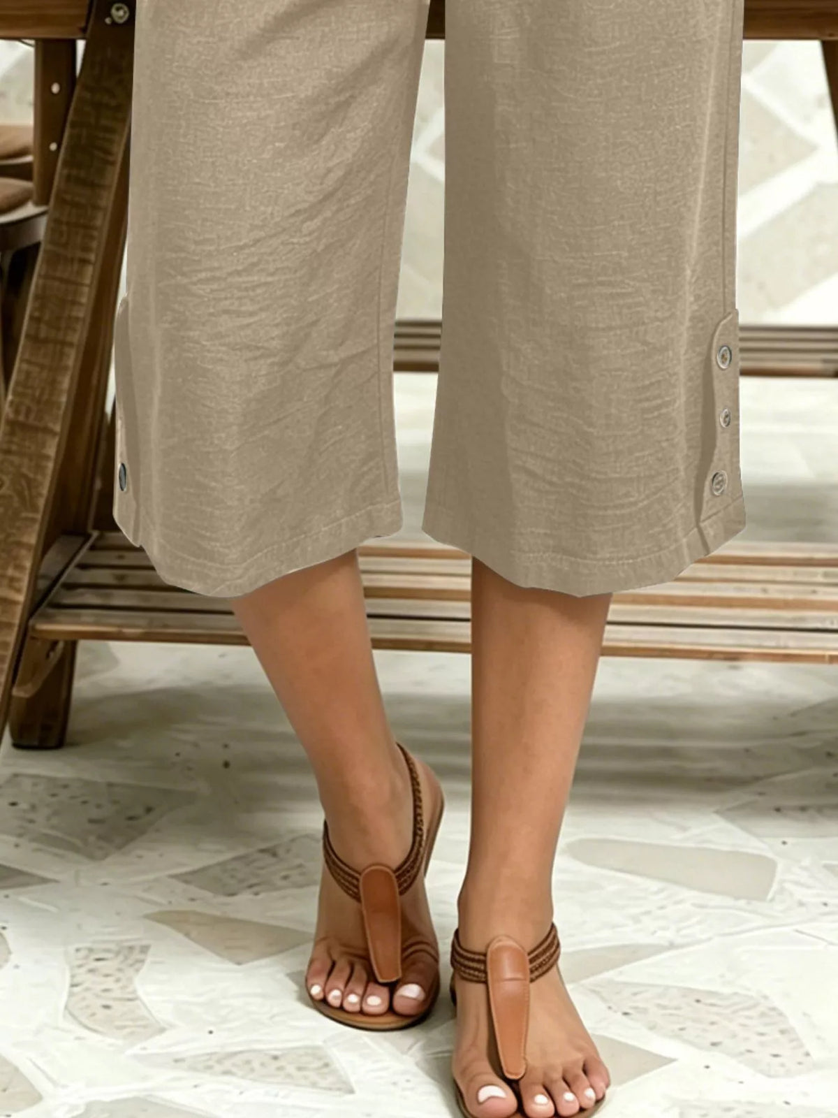 High-Waisted Drawstring Capris, view 18