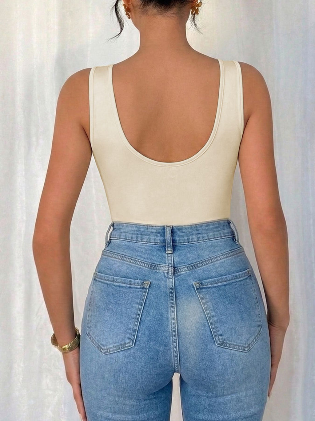 Cowl Neck Sleeveless Bodysuit - Lilixa.store