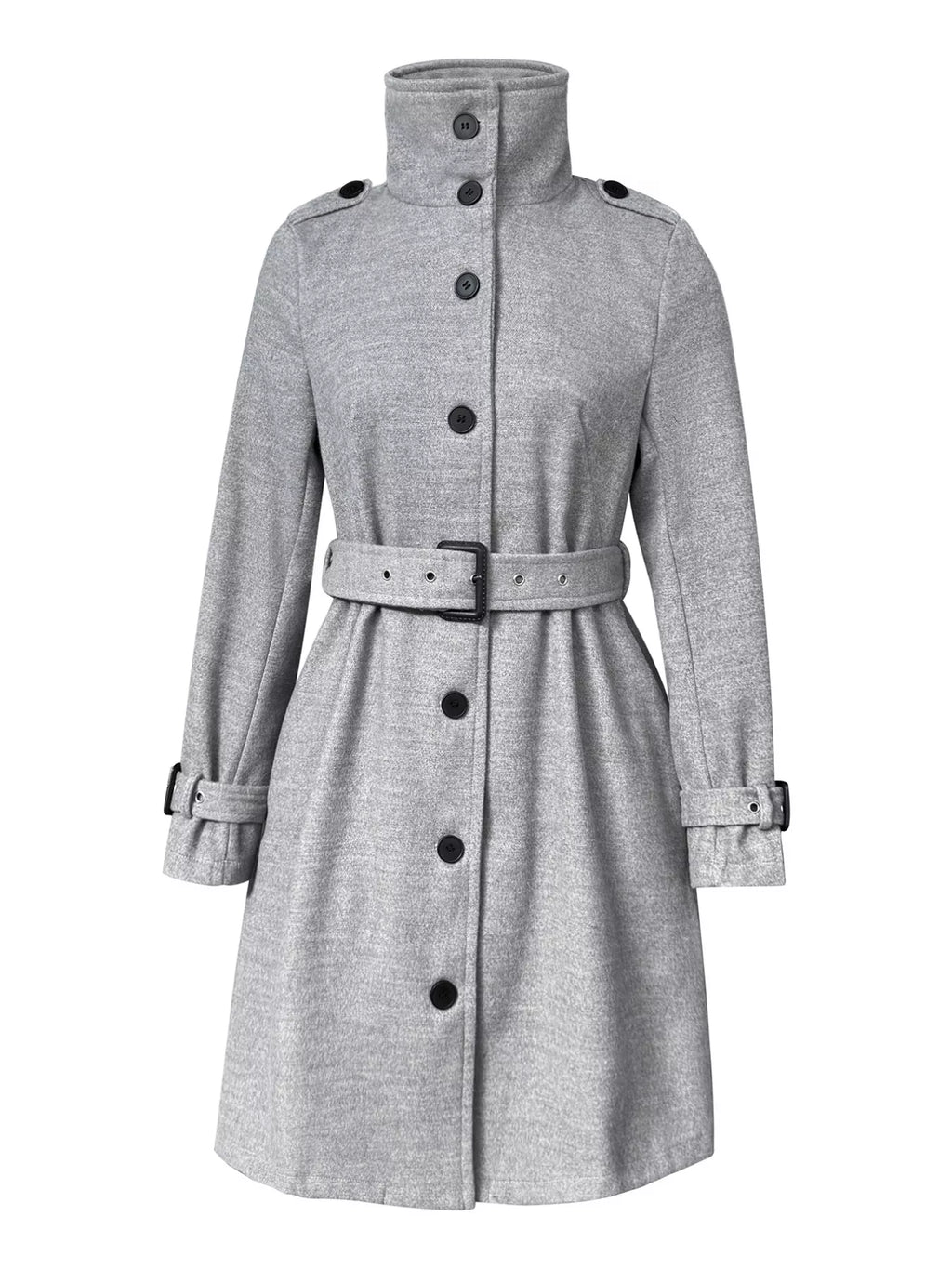 Button-Down Longline Coat with Belt - Lilixa.store