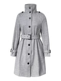 Button-Down Longline Coat with Belt - Lilixa.store