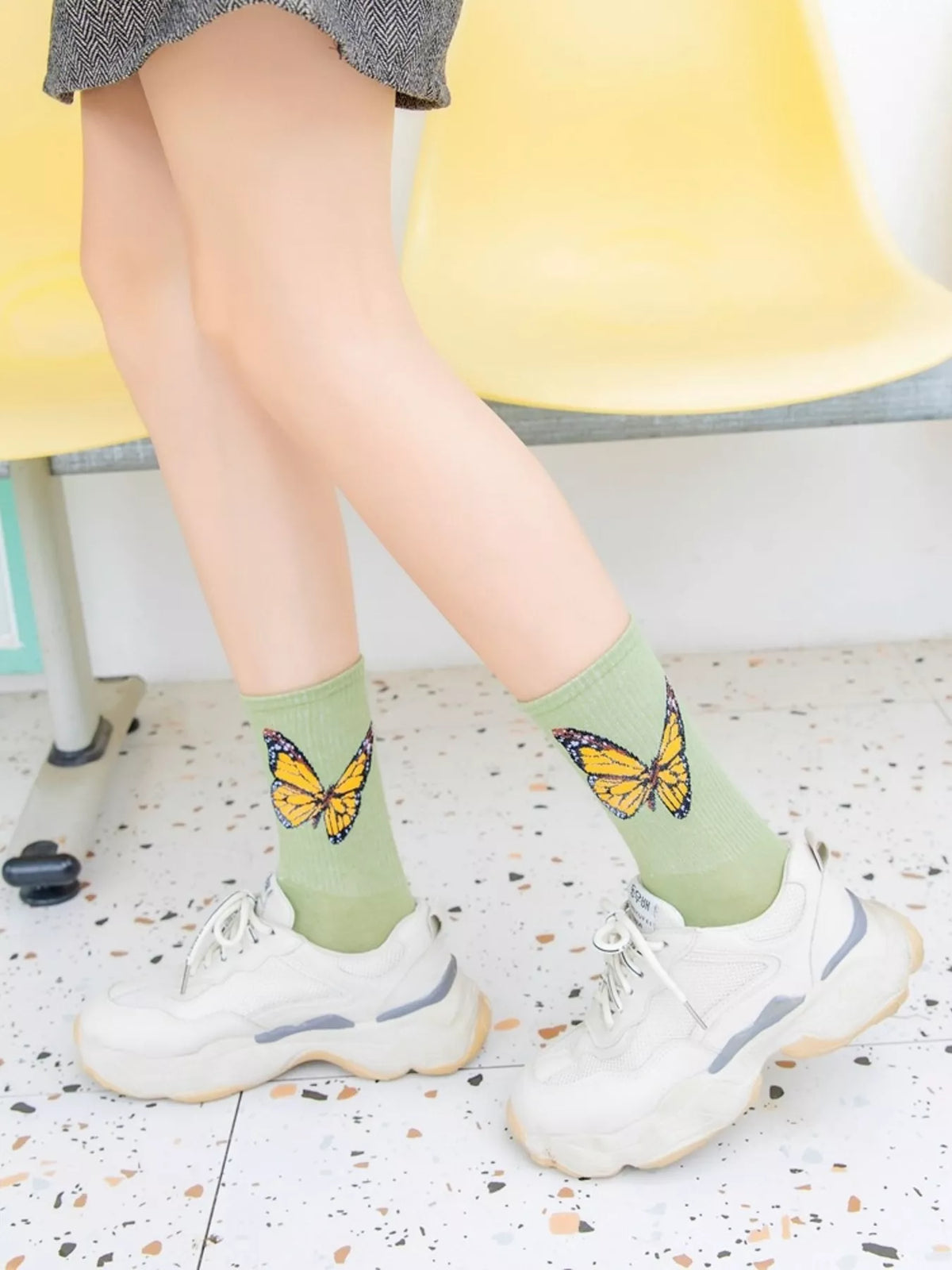 Butterfly Print Crew Socks, view 11