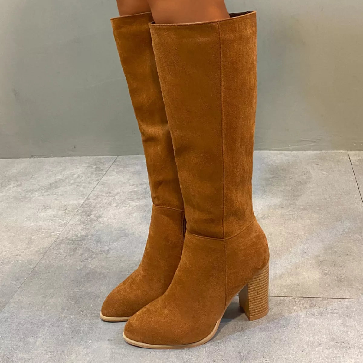 Point Toe Block Heels Boots - Lilixa.store