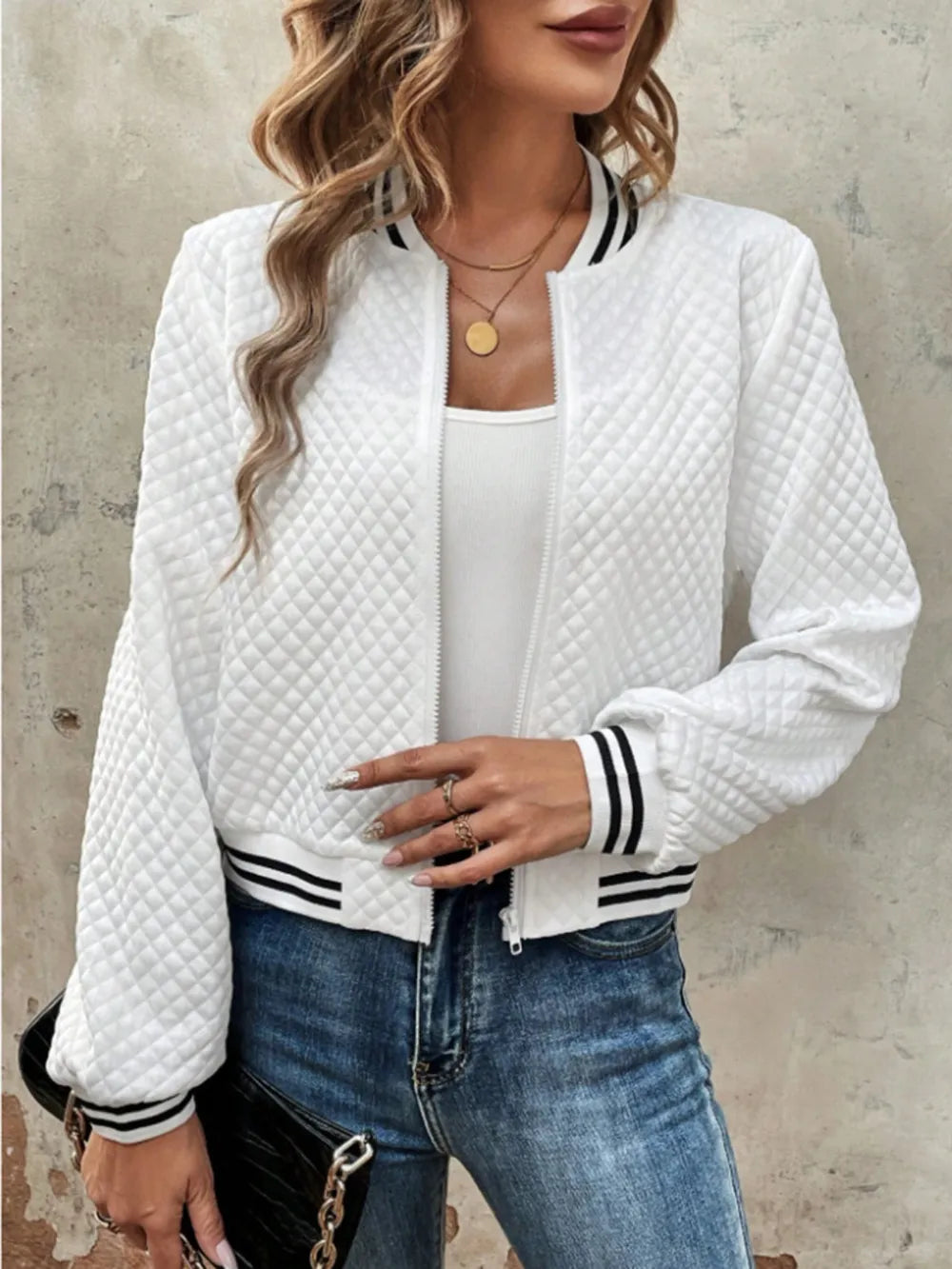 Zip Up Long Sleeve Jacket, view 3
