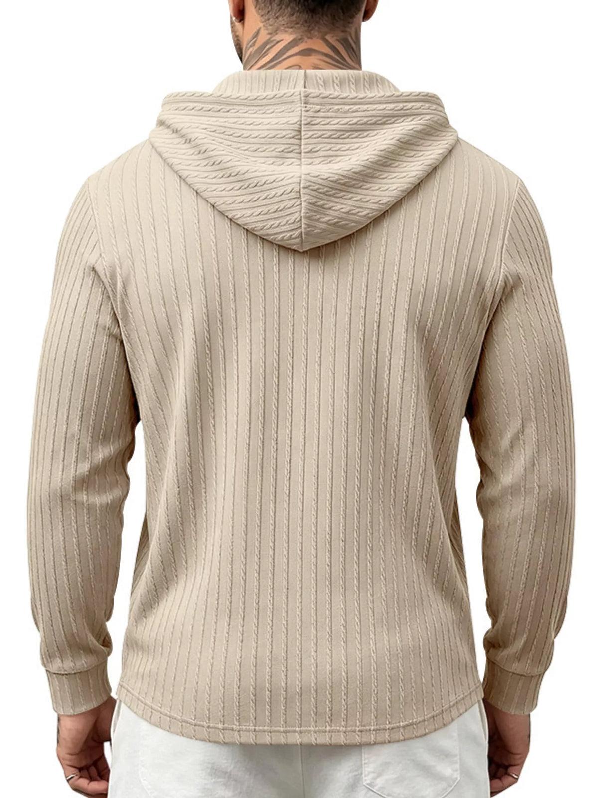 Men's Full Size Casual Kangaroo Pocket Knit Hoodie Plus Size - Lilixa.store