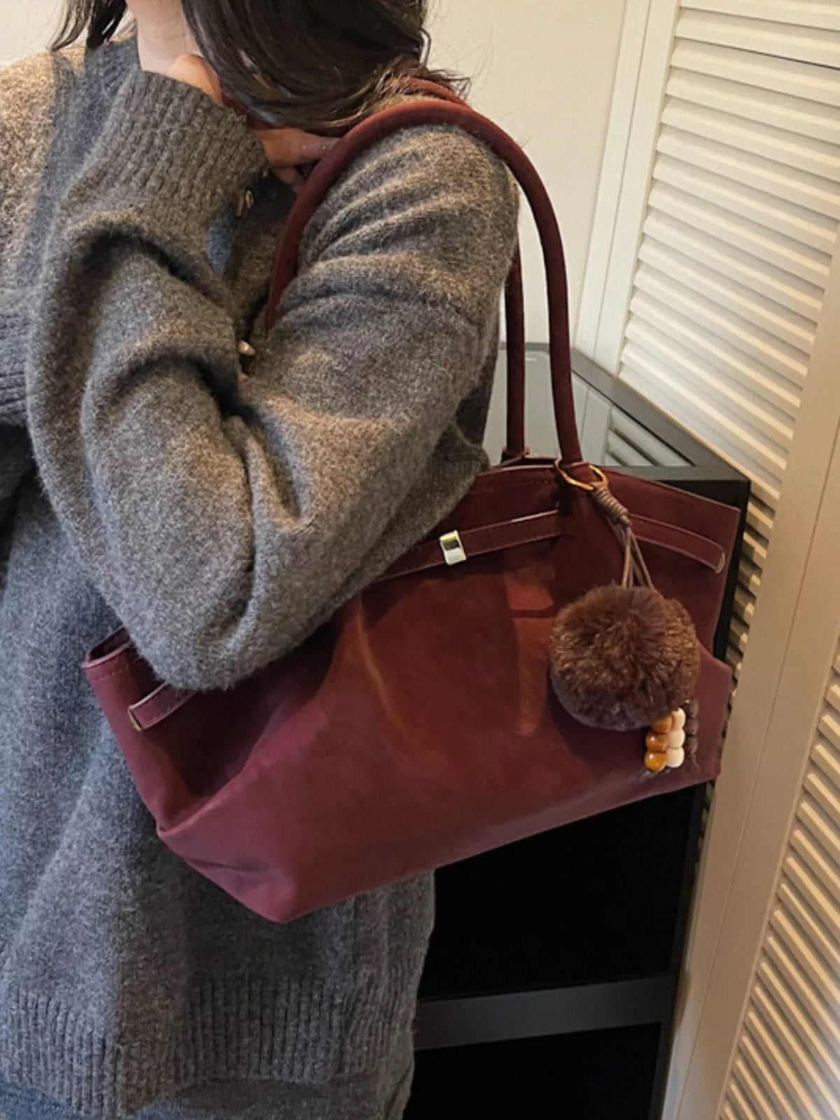 Decorative Tassel and Beads Tote Bag