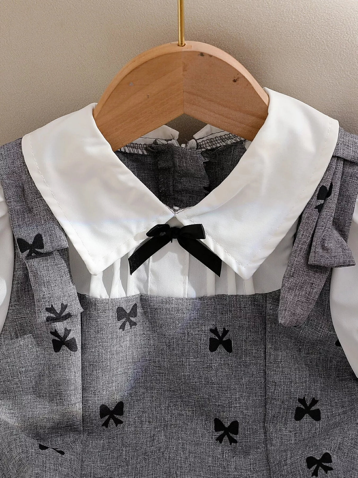 Children's Bow Print Puff Sleeve Dress - Lilixa.store