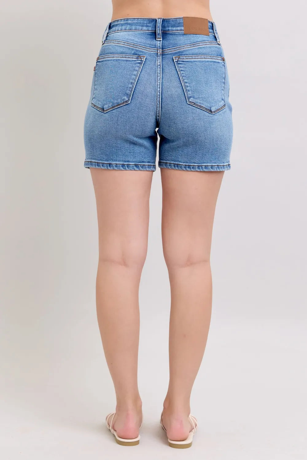 Judy Blue Full Size 2 Button Denim Shorts with Pockets Plus Size - Lilixa.store