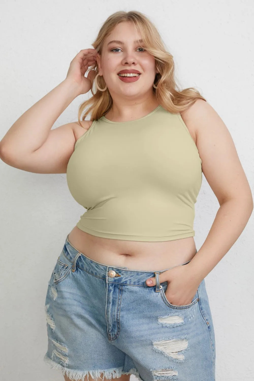 Basic Bae Full Size Round Neck Slim Tank - Lilixa.store