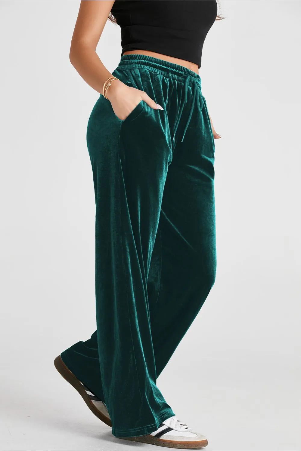 Drawstring Waist Wide Leg Active Pants - Lilixa.store