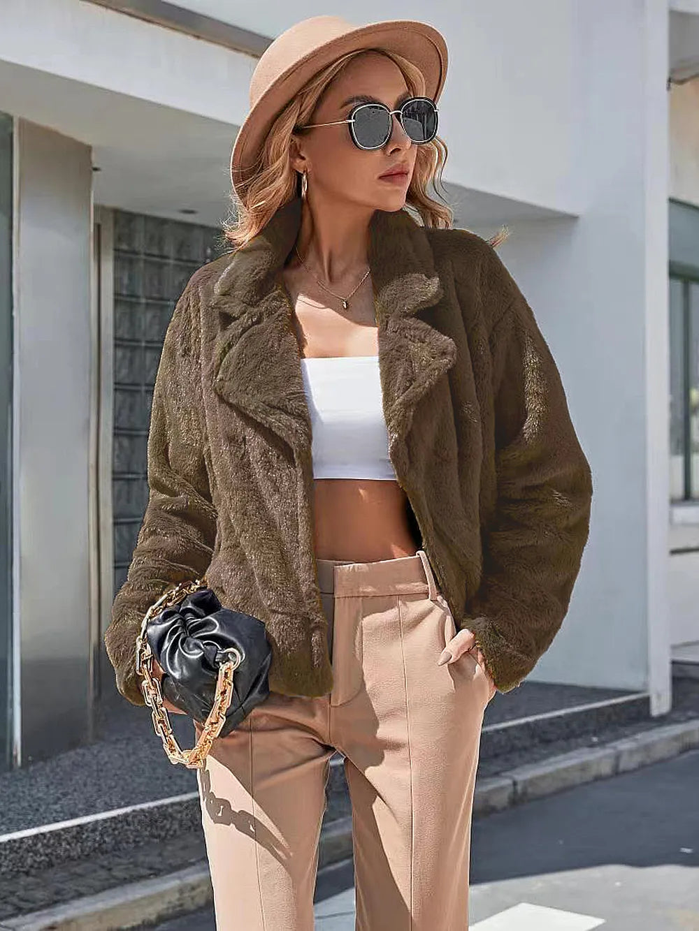 Ivy Lane Plush Open Front Dropped Shoulder Jacket, view 9