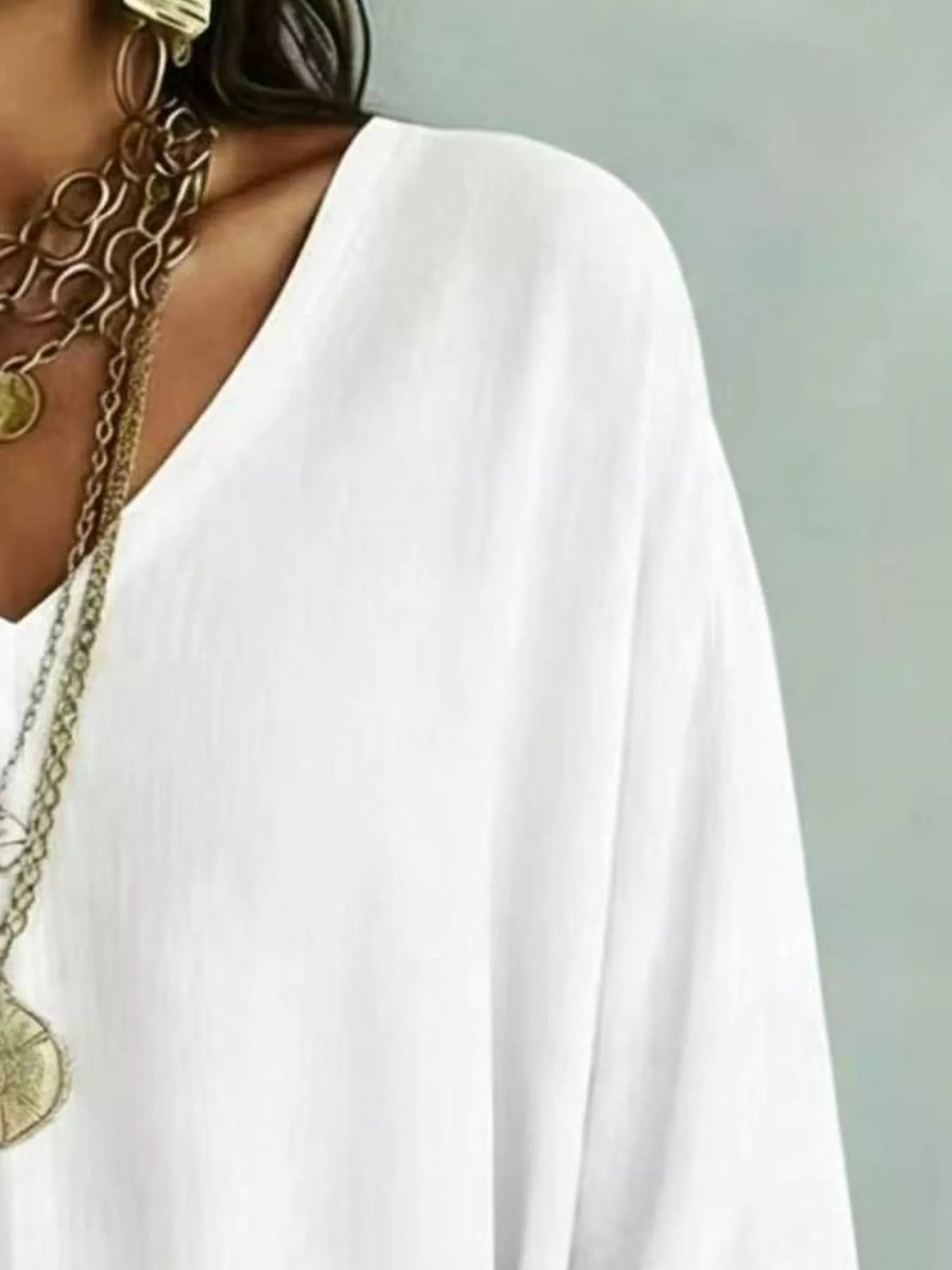 Full Size V-Neck Loose Fit T-Shirt Plus Size