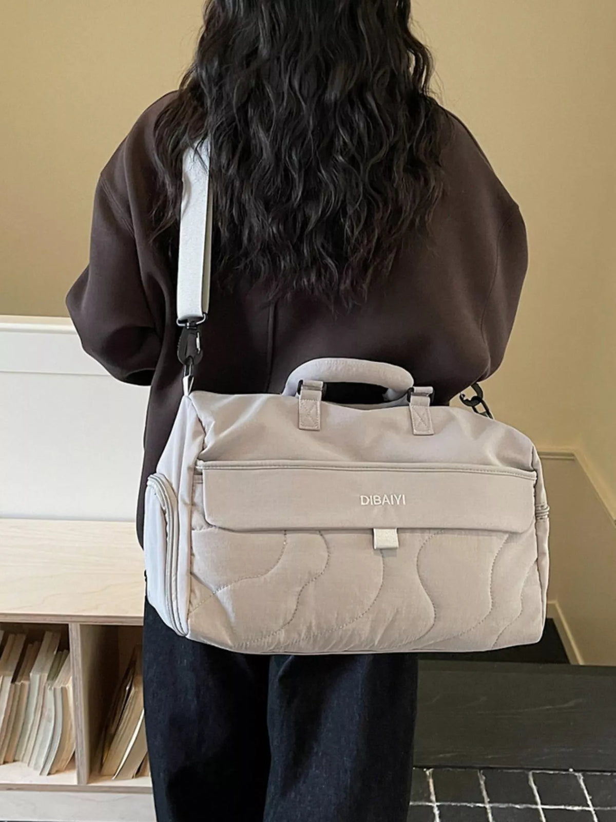 Quilted Duffel Bag with Adjustable Strap - Lilixa.store