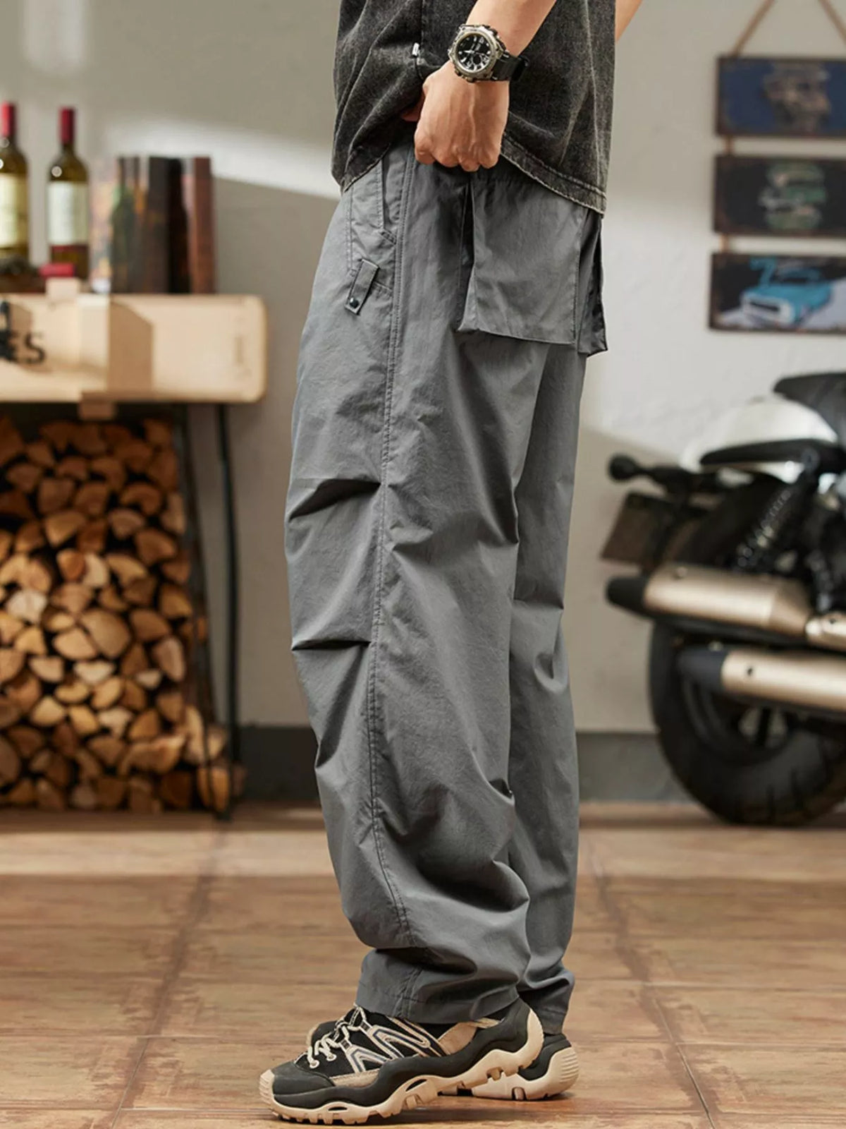 Men's Plus Size Casual Relaxed Fit Drawstring Pants, view 7