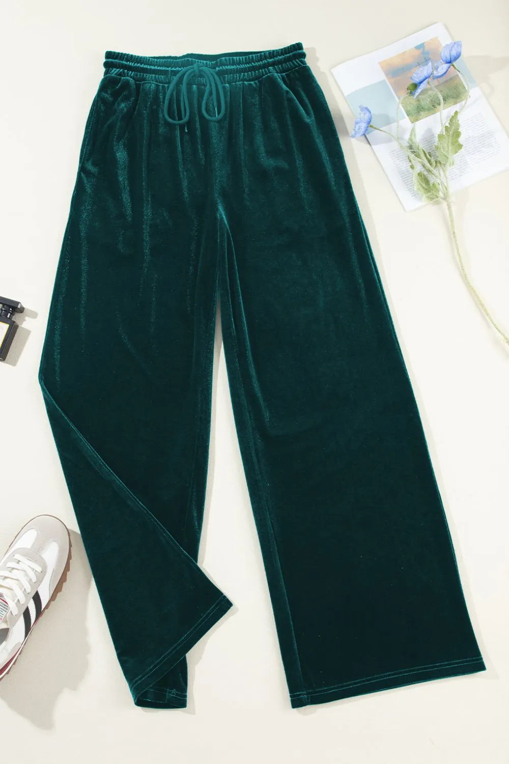 Drawstring Waist Wide Leg Active Pants - Lilixa.store