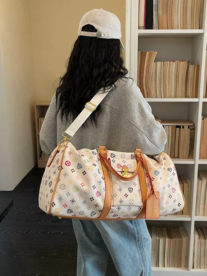 Printed Leather Travel Bag - Lilixa.store