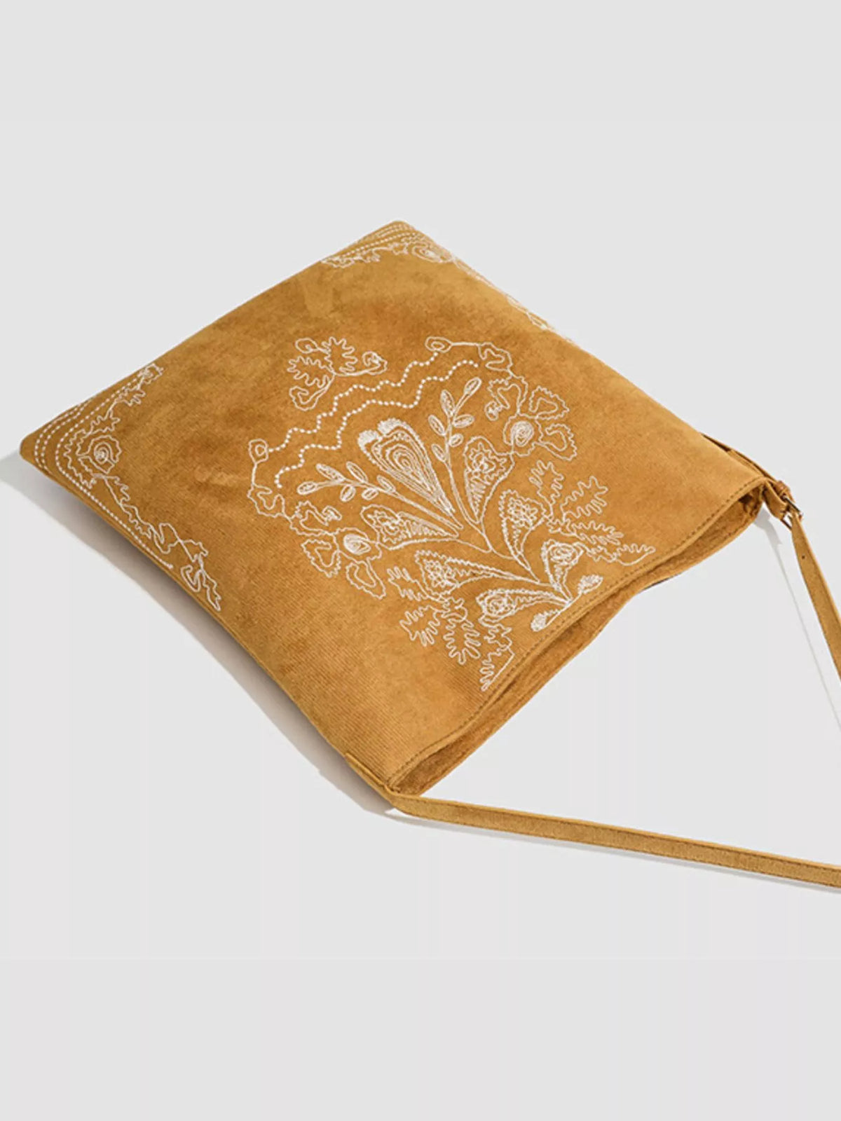 Embroidered Suede Handbag