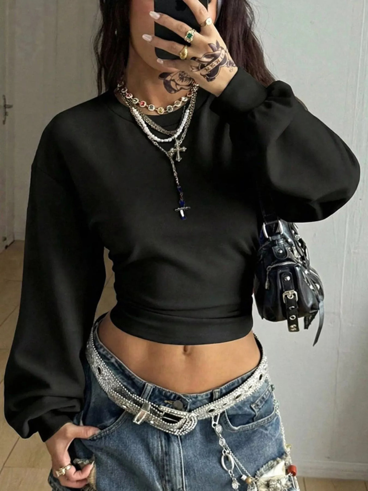 Long Sleeve Cropped T-Shirt