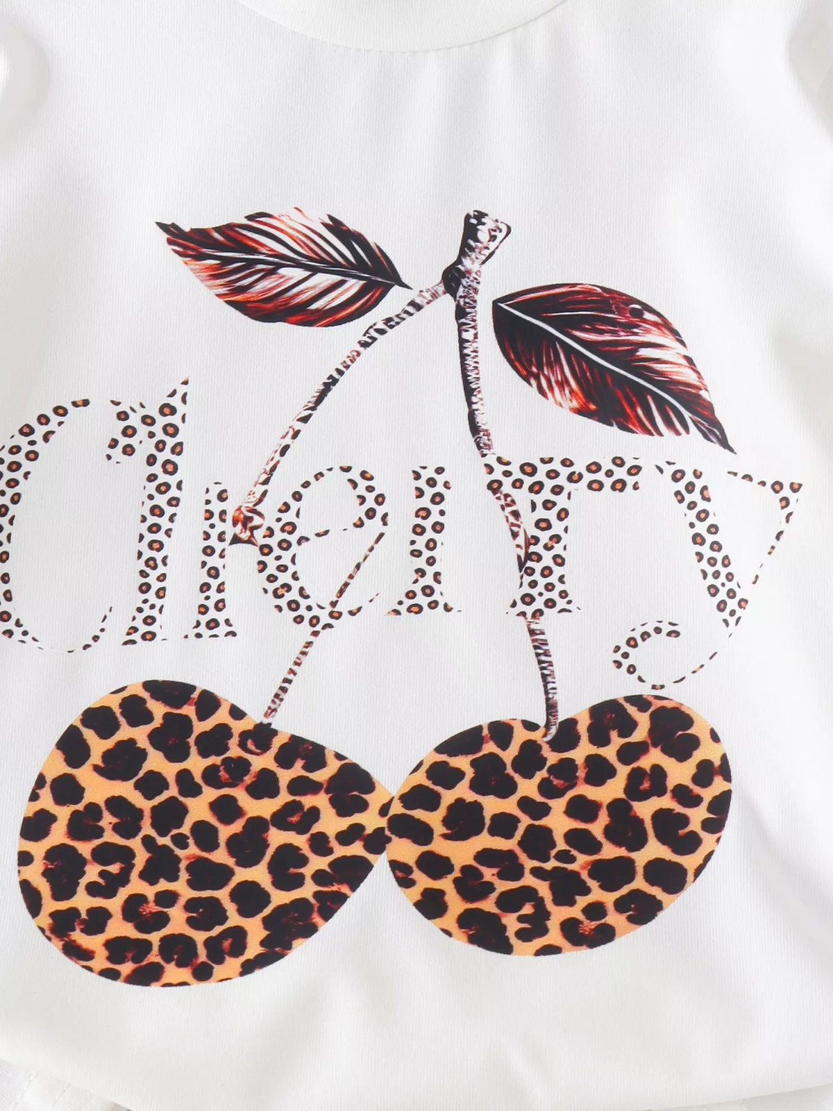 Children's Cherry Leopard Tee and Flare Pants Set - Lilixa.store