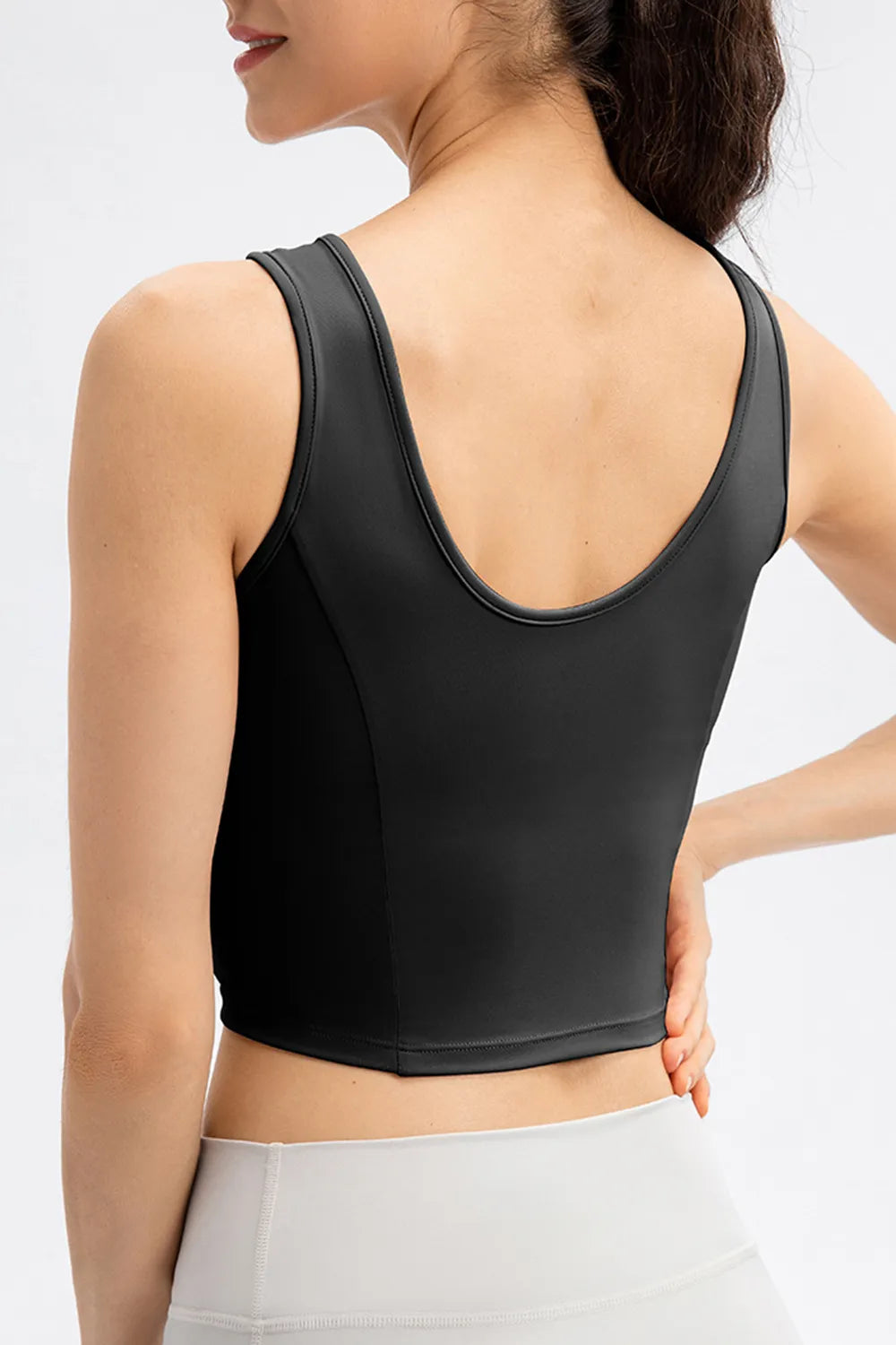 Round Neck Wide Strap Active Tank - Lilixa.store