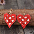 Sequin Heart Leather Drop Earrings – image 1 | Lilixa Trending Jewelry