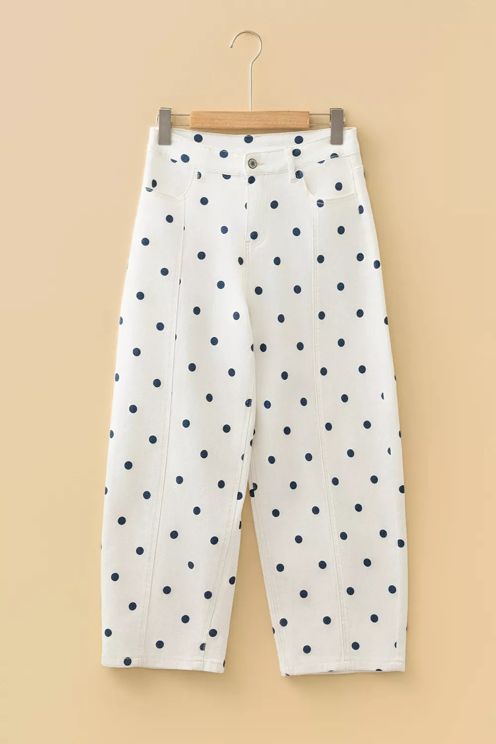 Polka Dot Wide-Leg Jeans