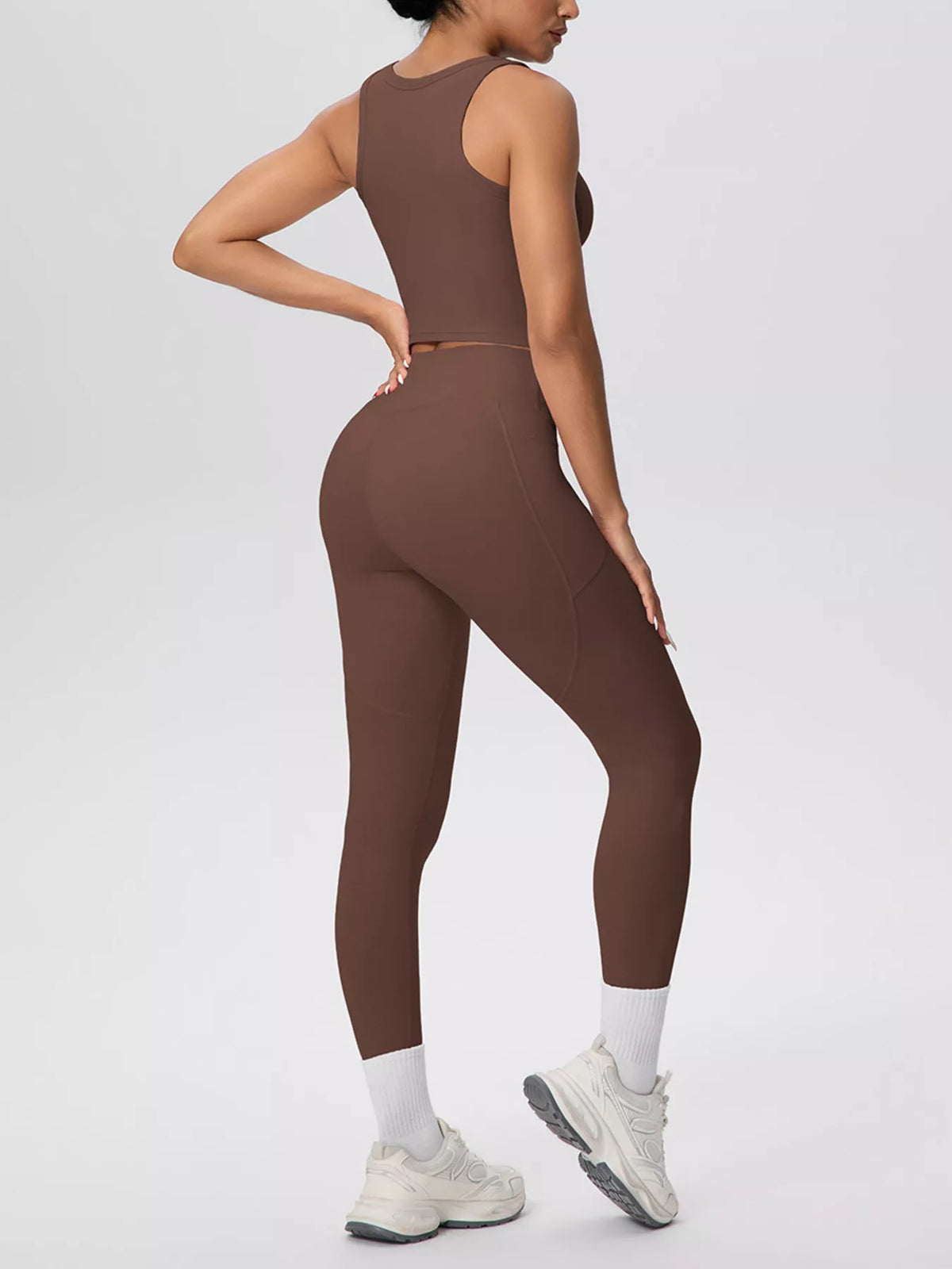 Scoop Neck Tank and High-Waisted Leggings Active Set, view 14