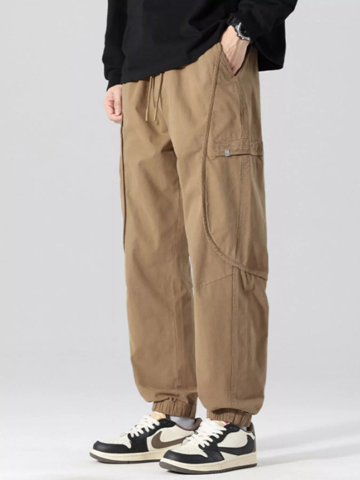 Men's Full Size Drawstring Loose Fit Joggers Plus Size, view 4