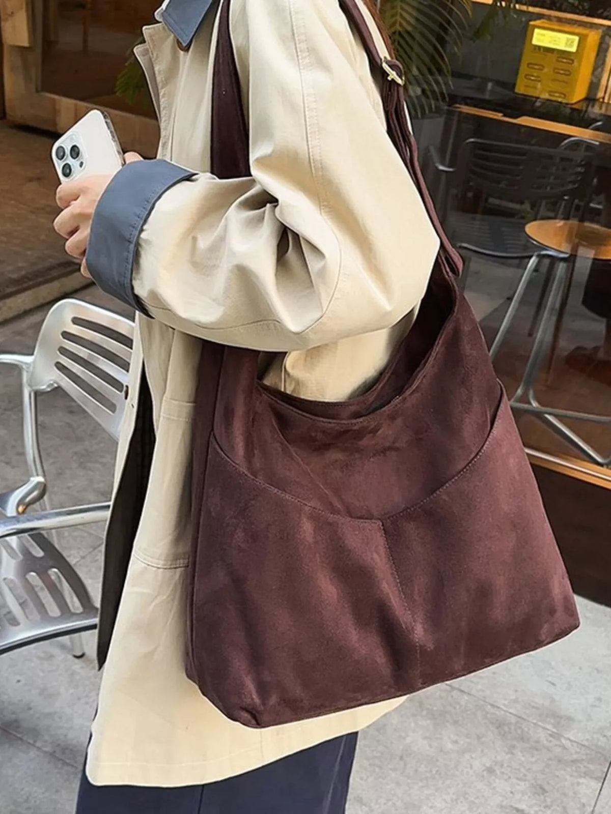 Solid Color Shoulder Bag - Lilixa.store