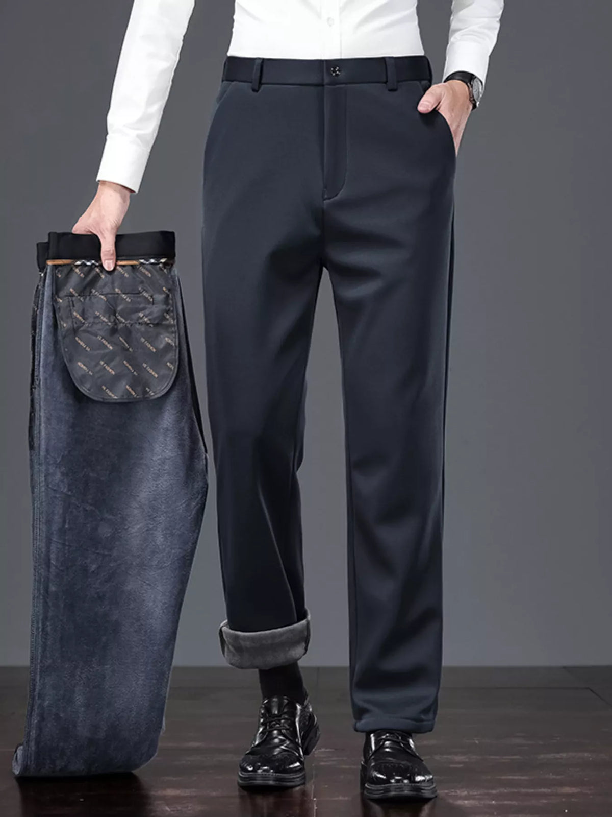 Men's Pocketed Thermal Straight Leg Pants - Lilixa.store