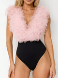 Ruffle Trim Sleeveless Bodysuit - Lilixa.store