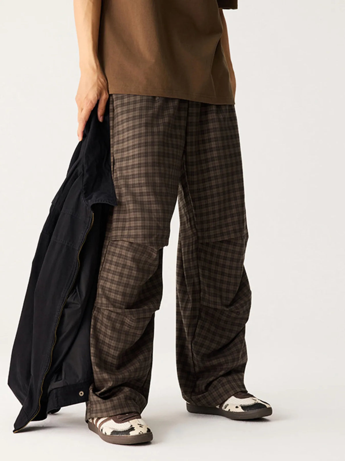 Men's Plaid Wide-Leg Pants, view 2