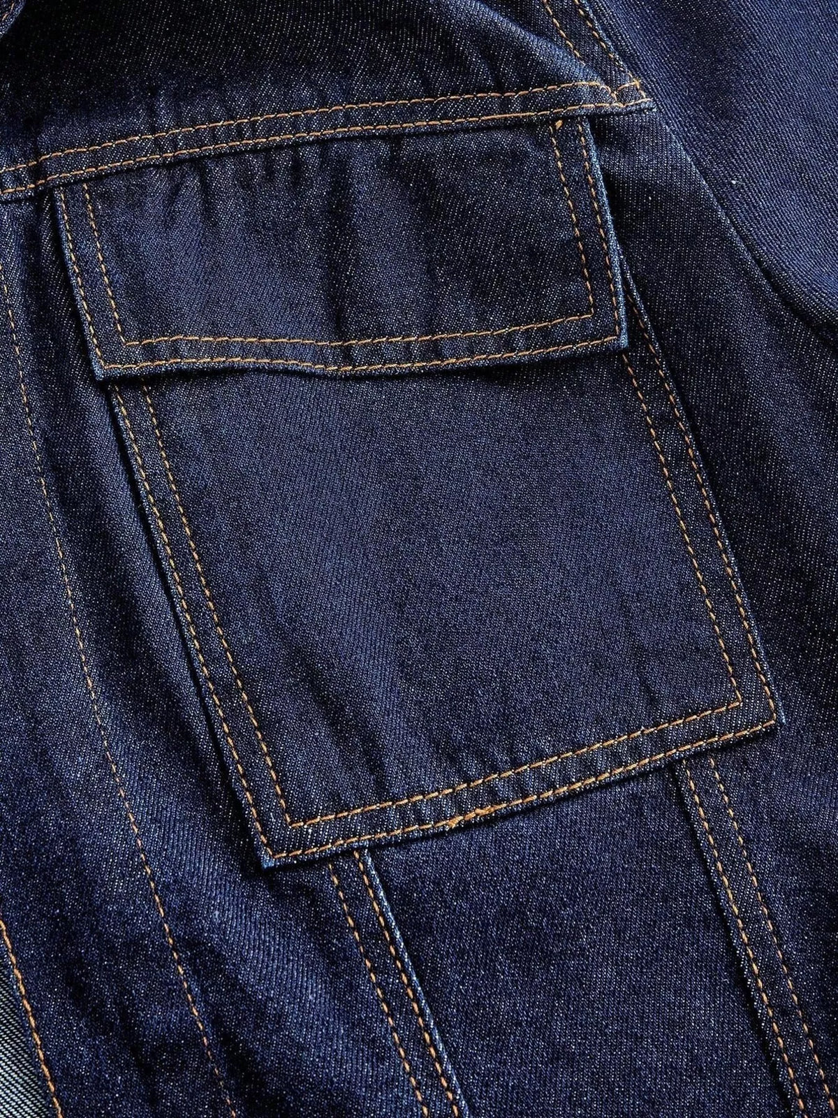 Tie Waist Long Sleeve Denim Jacket in Blue, view 3