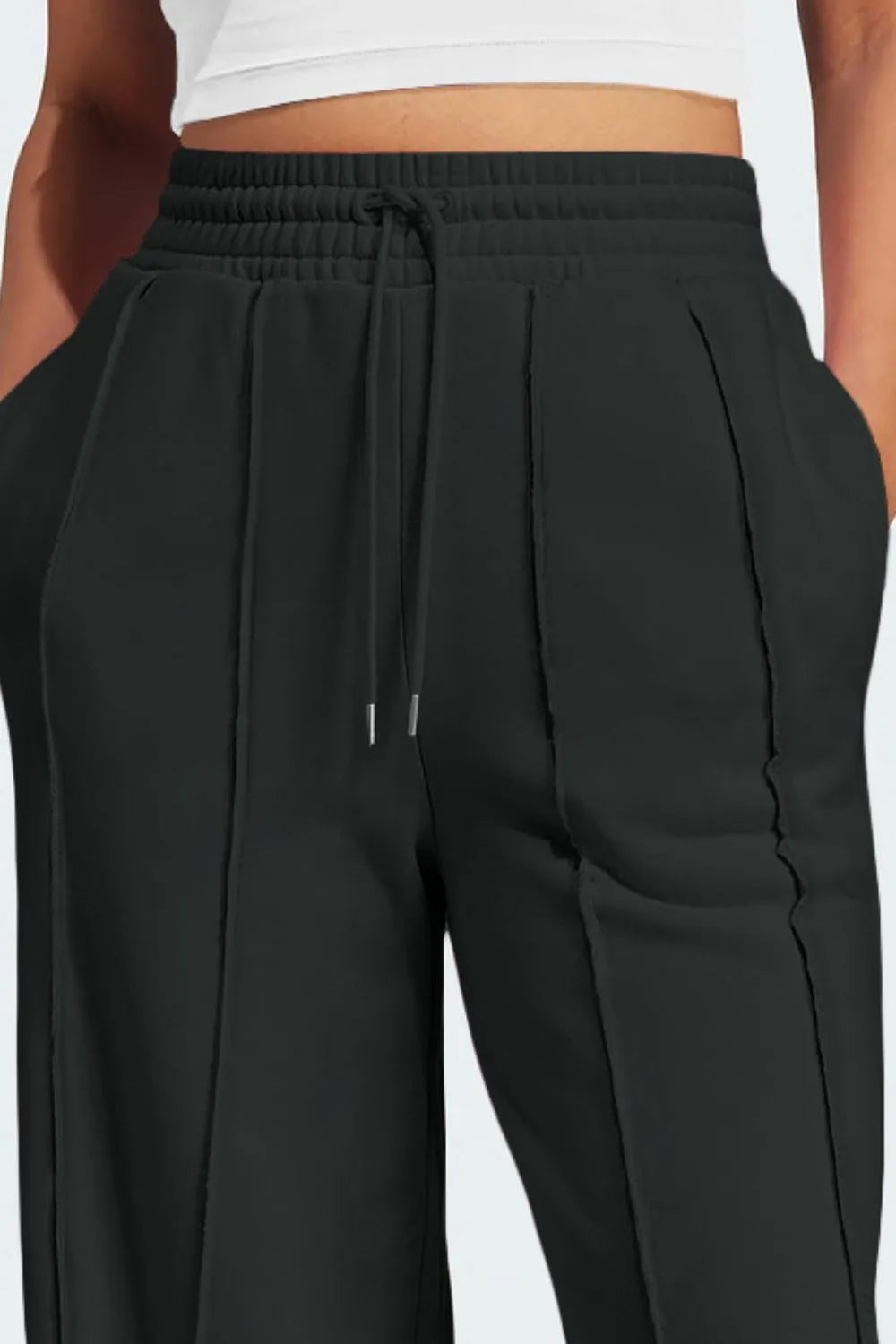 Drawstring Wide Leg Active Pants - Lilixa.store