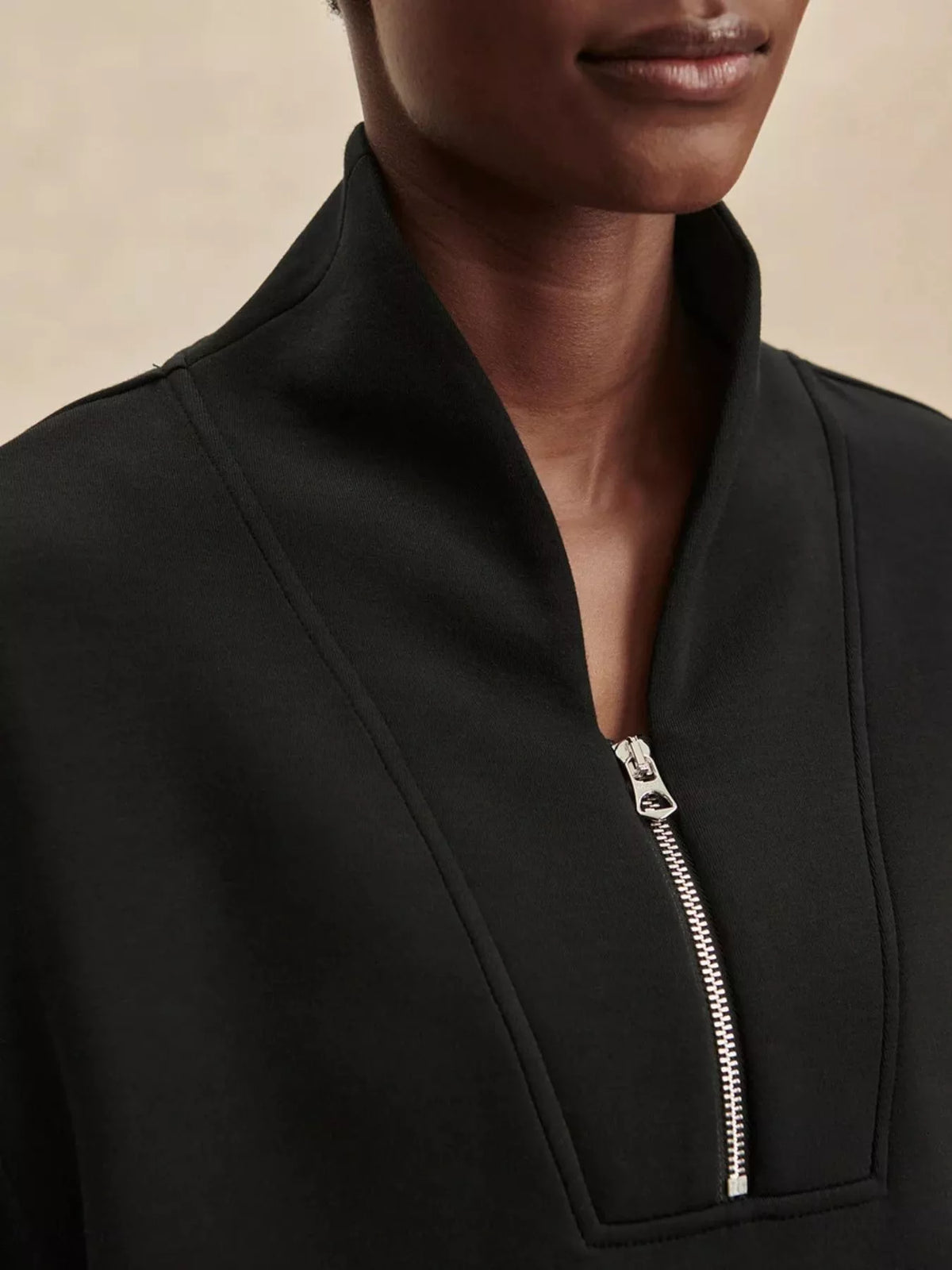 Quarter-Zip Sweatshirt and Wide-Leg Pants Set - Lilixa.store