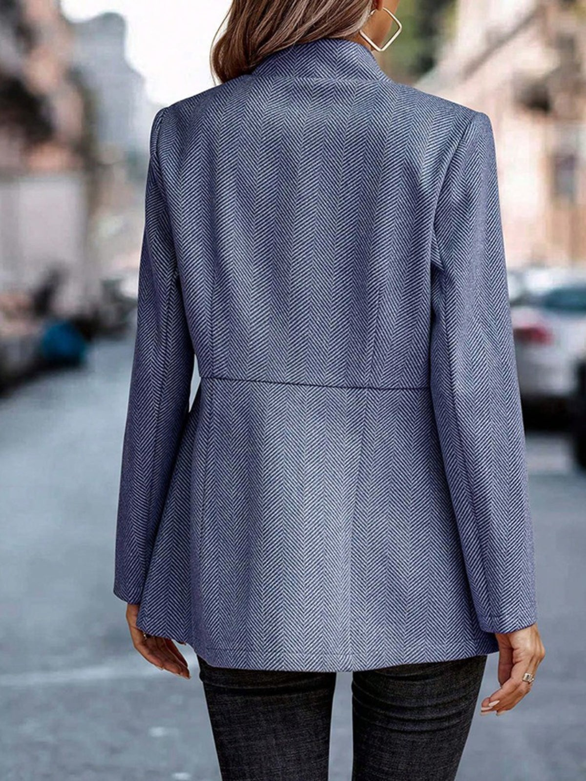 Slim Fit Open Front Blazer - Lilixa.store